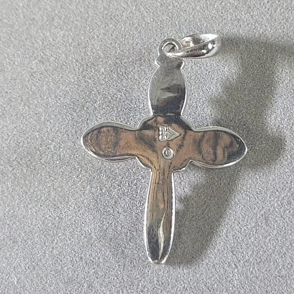 Vintage Silpada Sterling Pearl Cross Pendant Retired S0971 - Picture 3 of 5